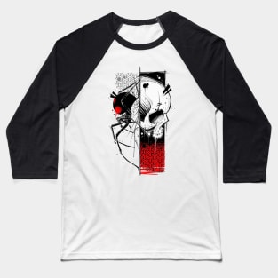 Cyberpunk Skull Spider Design Baseball T-Shirt